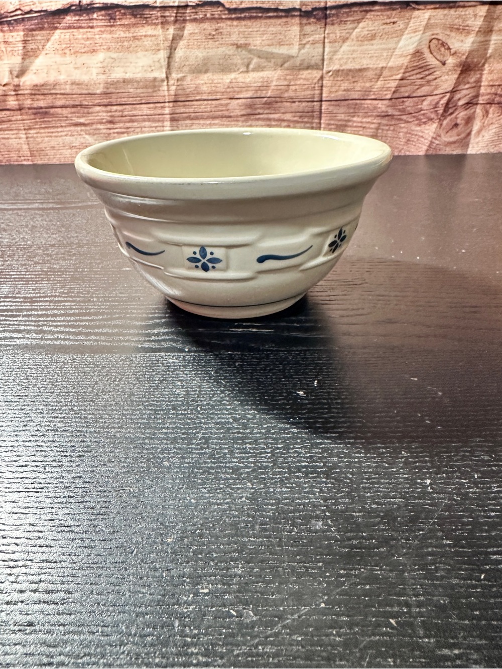 Longaberger Pottery Woven Traditions Classic Blue 6” Bowl 1991 Roseville, Oh